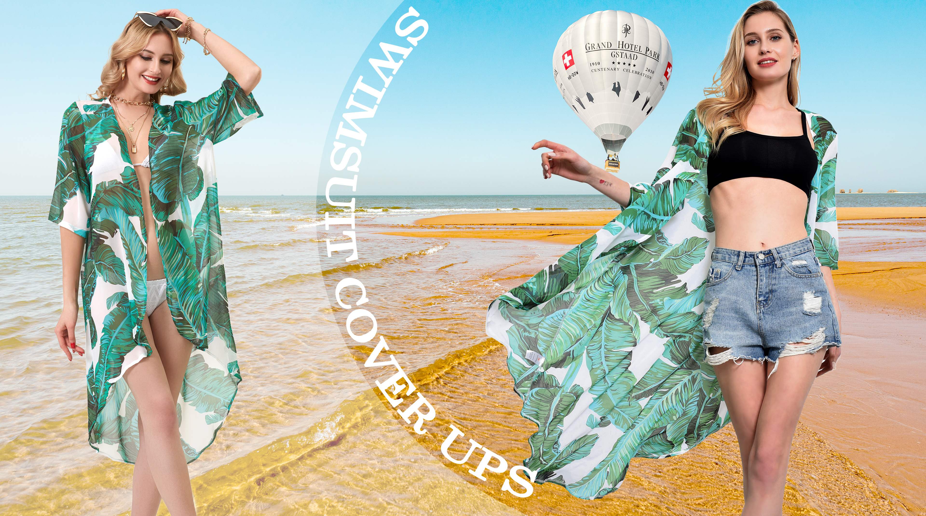 Soul Young Women's Floral Kimono Cardigan Swimsuit Beach